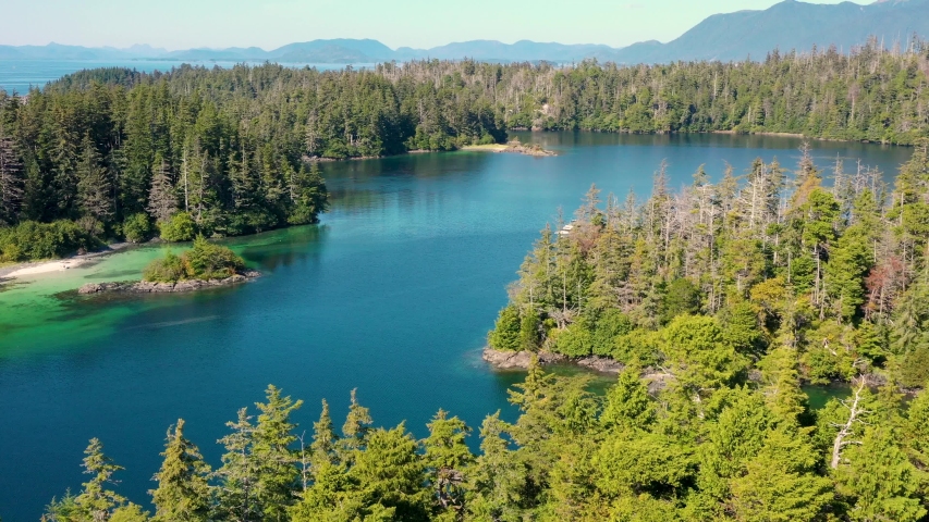 Aerial view of 3 Entrance Bay, Tongass National Forest, Sitka, Alaska, USA