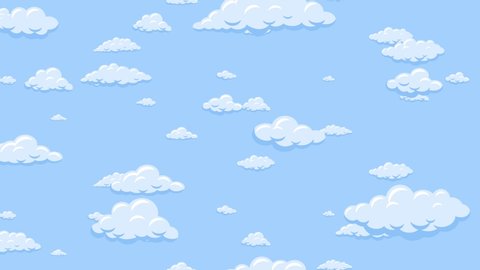 Cartoon Clouds Floating Down Vertically On Stock Footage Video (100% ...