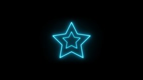 Neon blue star loop video loop 