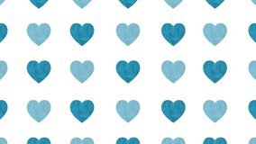 Trendy spinning polygonal heart animation. 4k blue and white looped animation. Usable for backgrounds, love story, banners, websites, social media, likes