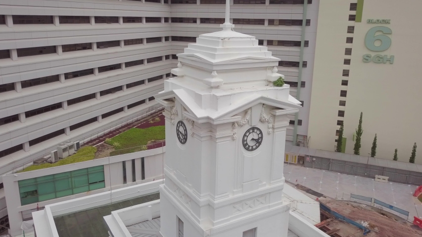 [Singapore Content] : Aerial Drone view Medical Blocks in Singapore General Hospital SGH, Feb 2020