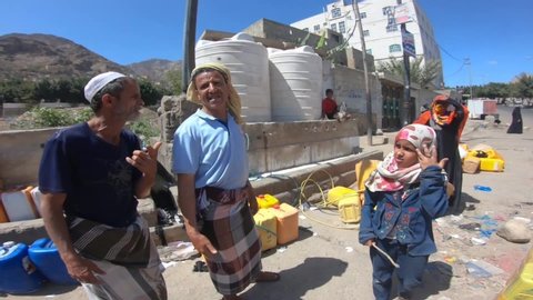 Yemen - Taiz / 18 Mar 2020 : Water crisis in Yemen as it enters the sixth year under war and siege, and there are families who live in a very tragic situation.