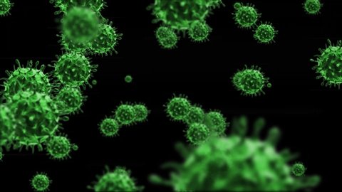 Sars Covid-19 Coronavirus hologram animation.
Pathogenic viruses causing infection in host organism - viral disease, motion background.