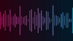 Blue purple equalizer neon lines abstract futuristic tech motion design. Seamless looping. Video animation Ultra HD 4K 3840x2160