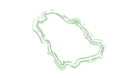 Saudi Arabia map Lines, KSA map Stroke,Riyadh, white background with alpha, isolated