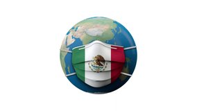 Mexico flag protective medical mask quarantine zone. 3D Rendering - Powered by Shutterstock - Get 15% off with code: PIKWIZARD15