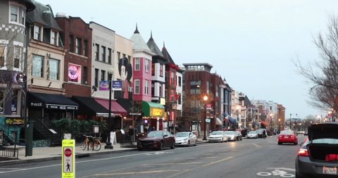 Washington, D.C. / USA - March 24, 2020: Restaurants and businesses in the Adams Morgan / Woodley Park neighborhood are empty and/or closed due to the deadly COVID-19 pandemic.