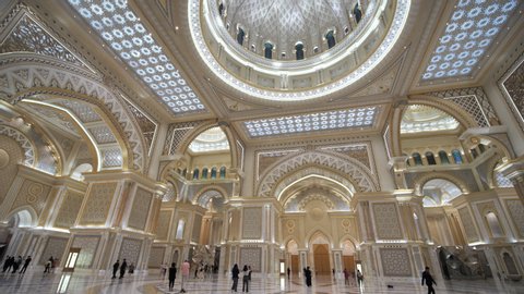 Abu Dhabi, UAE - December 15, 2019: Interior of Qasr al-Watan the Palace in Abu Dhabi.