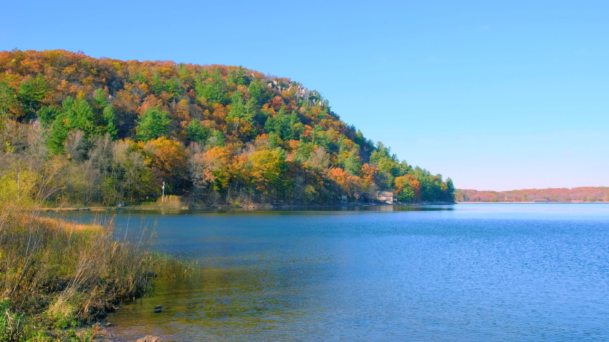 Autumn landscape Lake ,Lake State ,Wisconsin State Park, USA