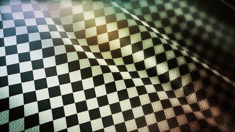 4k Checkered Race Flag Check Flag wavy silk fabric fluttering Racing Flags,seamless looped waving background.Silk cloth fluttering in wind. 3D digital animation plaid Formula One car motor sport. 