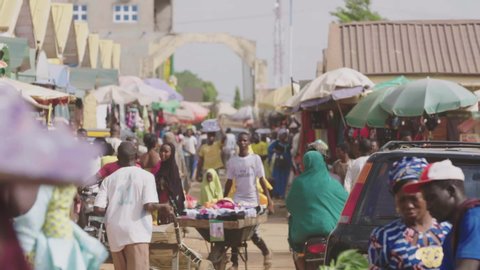 Abuja / Nigeria - May 2016: Wuse market busy Africa