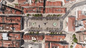 video of Rossio square lisbon portugal