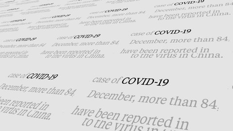 COVID-19, Coronavirus. Highlighted word in the different text. Concept for news or medical media. Dangerous virus 2019-CONV spreads across the Earth. Light  background letters. COVID