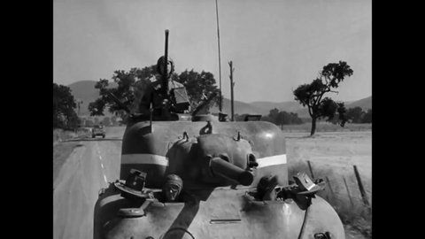 CIRCA 1943 - Strategic firepower when under aerial attack for tank platoons in WWII.