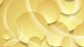 Pastel yellow glossy abstract circles tech corporate motion background. looping. Video animation Ultra HD 4K 3840x2160