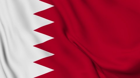 Bahrain flag is waving 3D animation. Bahrain flag waving in the wind. National flag of Bahrain. flag seamless loop animation. 4K