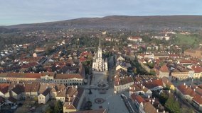 Aerial video of beautiful Koszeg, Hungary