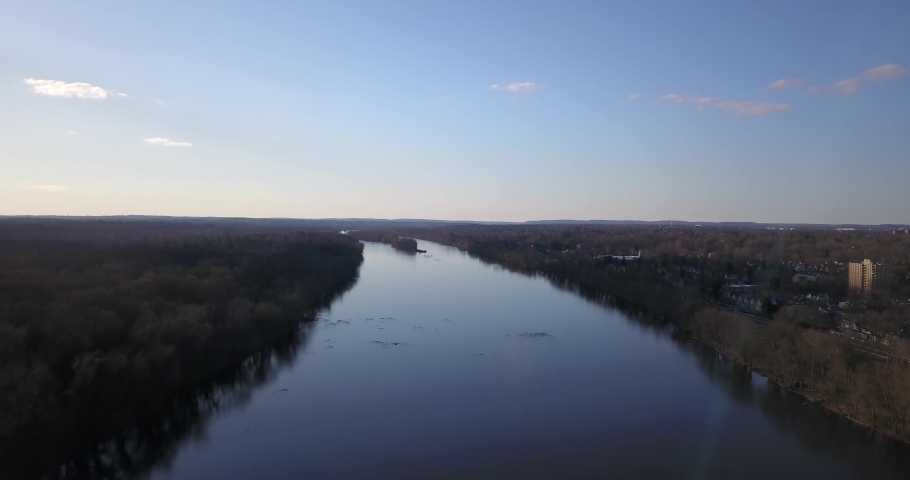 Drone peaceful parallax Delaware river