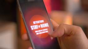 Emergency message Stay Home on the phone - Powered by Shutterstock - Get 15% off with code: PIKWIZARD15