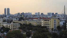 Time lapse of Bangkok skyline, Thailand
