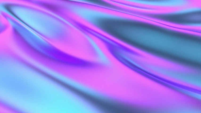 Looped Stylish 3D Abstract Color Wavy Smooth Silk. Concept Multicolor Liquid Pattern. Purple Blue Wavy Reflection Surface Macro. Trendy Colorful Fluid Abstraction Flow. Beautiful Gradient Texture. Royalty-Free Stock Footage #1049298496