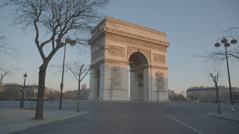 Arc de Triomphe Paris Arc of Triumph Sunrise Empty Vide Coronavirus Confinement COVID19 01