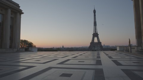 Tour Eiffel Paris Eiffel Tower Trocadero Sunrise Empty Vide Coronavirus Confinement COVID19 01