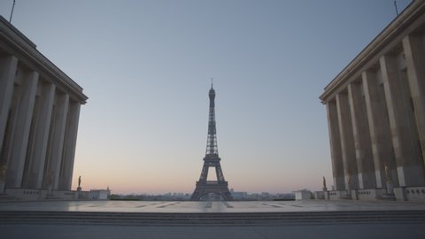 Tour Eiffel Paris Eiffel Tower Trocadero Sunrise Empty Vide Coronavirus Confinement COVID19 02