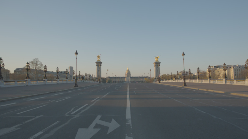 Pont Alexandre III Vide Bridge Paris Sunrise Empty Vide Coronavirus Confinement COVID19 | Shutterstock HD Video #1049307340