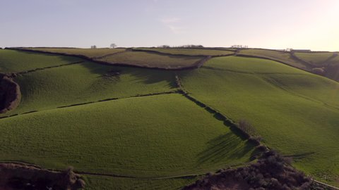 Aerial Views over the Beautiful Cornish Countryside in the UK
