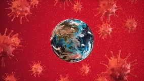 Corona Virus Abstract with Earth