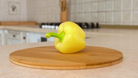 video of fresh whole yellow pepper
