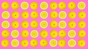 Spinning LEMON on a beautiful blue background, eye-catching film quality, perfect for advertising or lifestyle content and video spot.