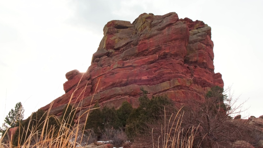 Beautiful landscape of red rock mountain formation and butte, Denver, Colorado