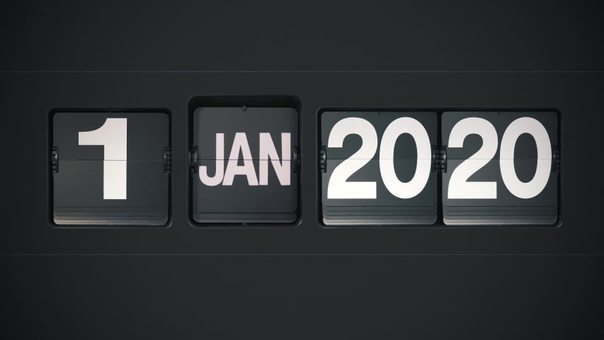 Retro Flip Calendar - Full Year 2020 Royalty-Free Stock Footage #1049407672
