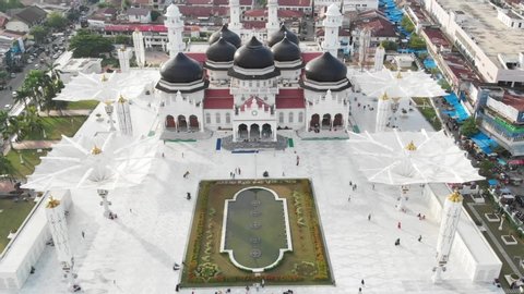 Masjid Besar Baiturrahman, Banda Aceh Aceh Besar, Indonesia-Still video with people walking around