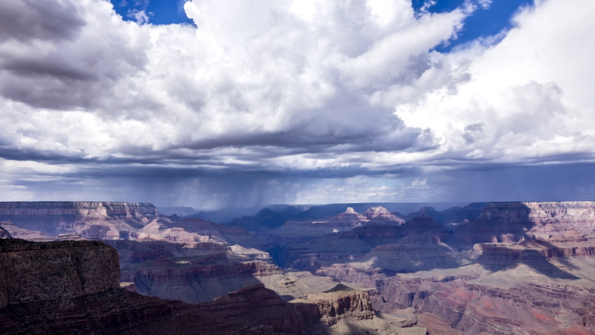 Landscape and rain clouds at Grand Canyon National Park, Arizona image ...