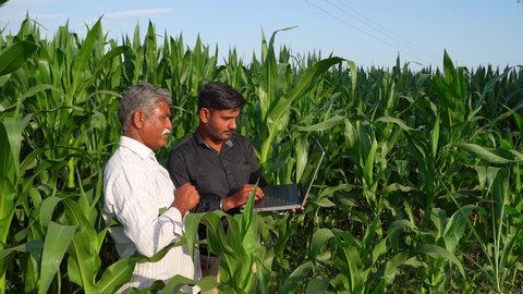 young indian farmer with agronomist