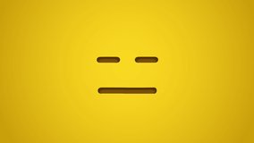 Animated colorful looping expressionless face emoji background for apps or ad commercial. Bringing life to your screen. Fun character motion graphic design.