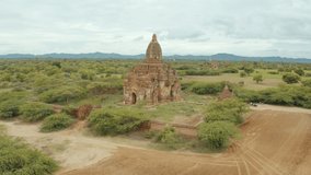 Edited video -
 Aerial planes of Myanmar, temples, trees, nature, asia