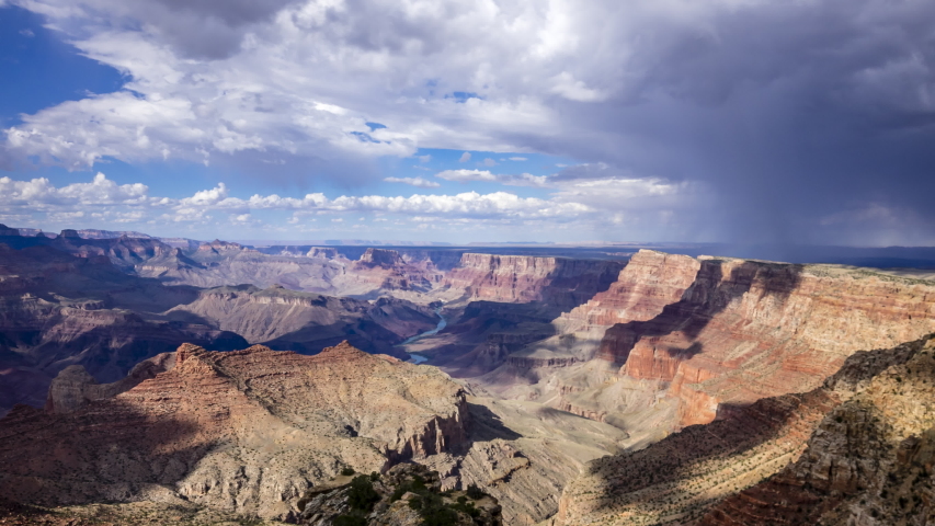 Landscape and rain clouds at Grand Canyon National Park, Arizona image ...