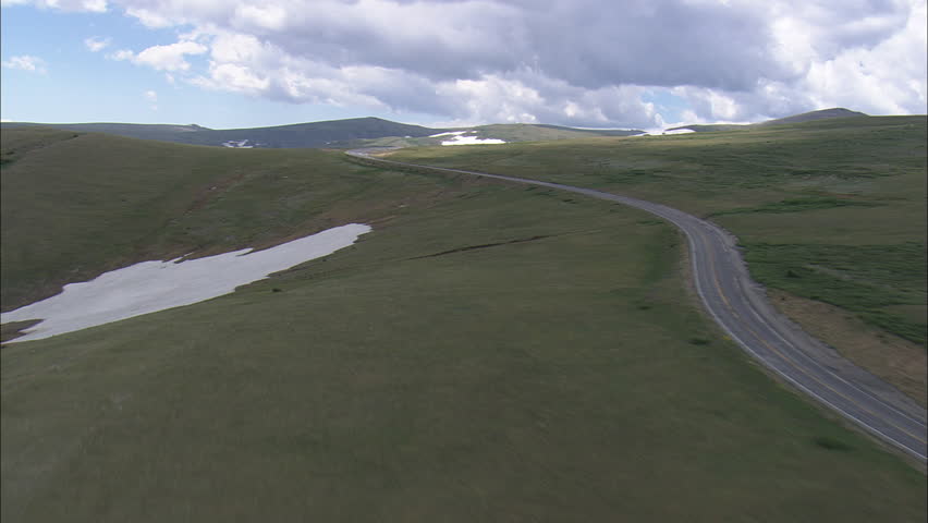 AERIAL United States-Climbing Over Beartooth Pass To State Border 2012