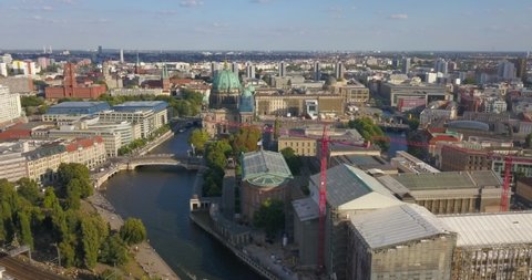 Berlin,Germany. Aerial top view of the Berliner Dom and beautiful cityscape