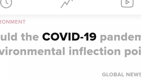 Cluj-Napoca, Romania - March 30, 2020: COVID-19 in the news titles across international media. Coronavirus, COVID-19 concept. Coronavirus, COVID-19 illustrative editorial. SARS-CoV-2