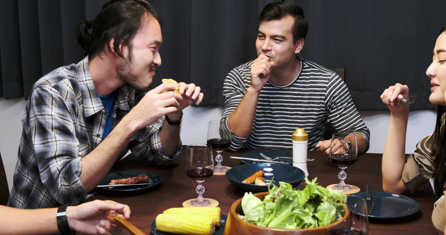 Stop Covid 19 campaign, stop Friday house dinner party concept.