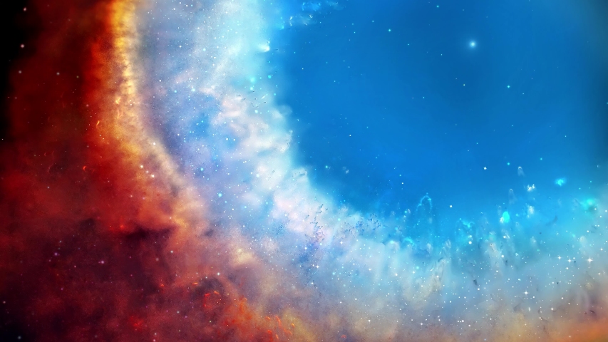 Helix Nebula. Eye of God. Flying through stars in a spiral galaxy with gas cloud space background, some of the material is from NASA, ESA, and the Hubble SM4 ERO Team | Shutterstock HD Video #1049496628