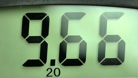 Close up display of digital multimeter