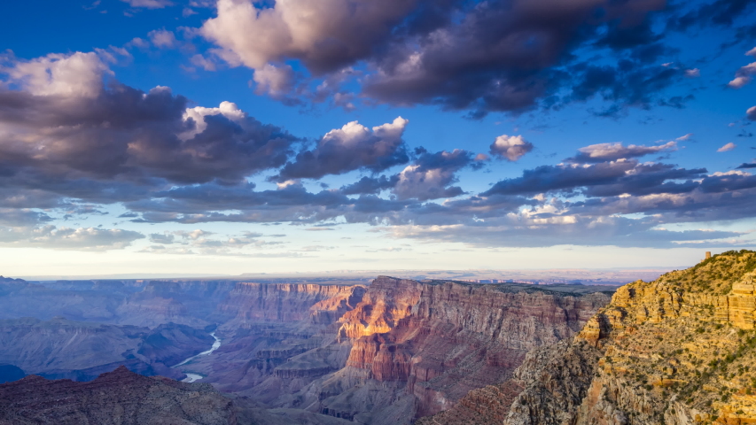 Landscape and rain clouds at Grand Canyon National Park, Arizona image ...