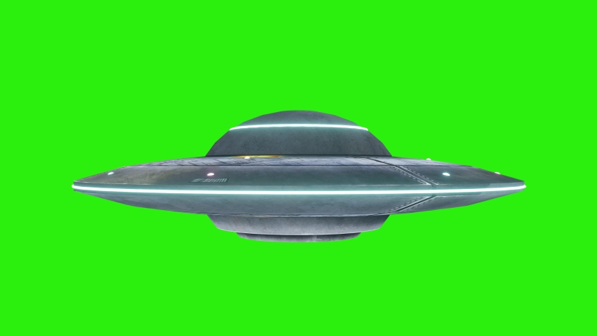 Ufo Fly By, Rotating Spaceship With Extraterrestrial Visitors, Alien 