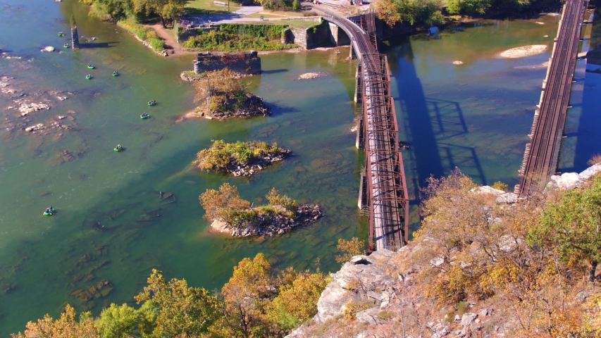 Aerial View of Historical Downtown Harpers Ferry West Virginia